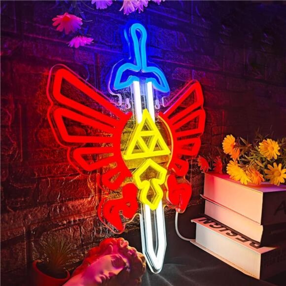 Zelda LED Neon Light Master Sword Game Sign Room Nintendo Classic Retro NES NEW - Picture 3 of 8